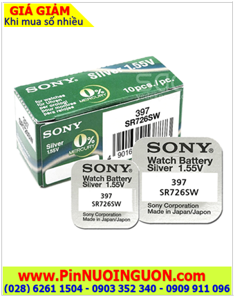 Sony SR726SW _Pin 397; Pin đồng hồ 1.55v Silver Oxide Sony SR726SW _Pin 397 (Loại vỉ 1viên)